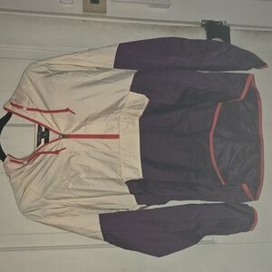 Eddie Bauer Cream and Purple Windbreaker